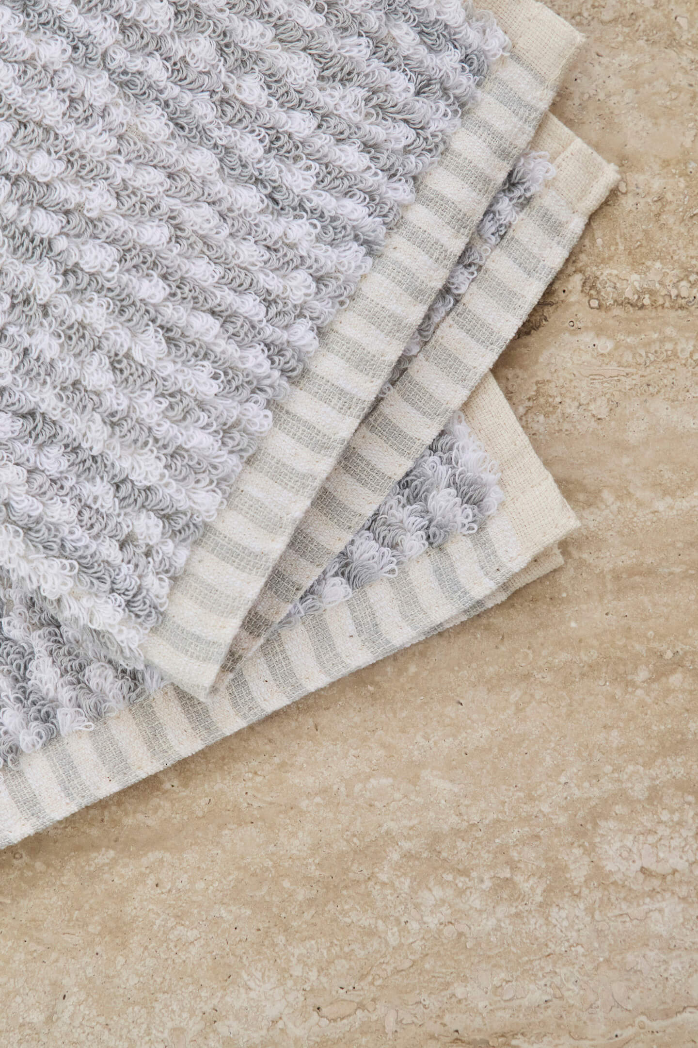 Grey & White Wave Face Towel