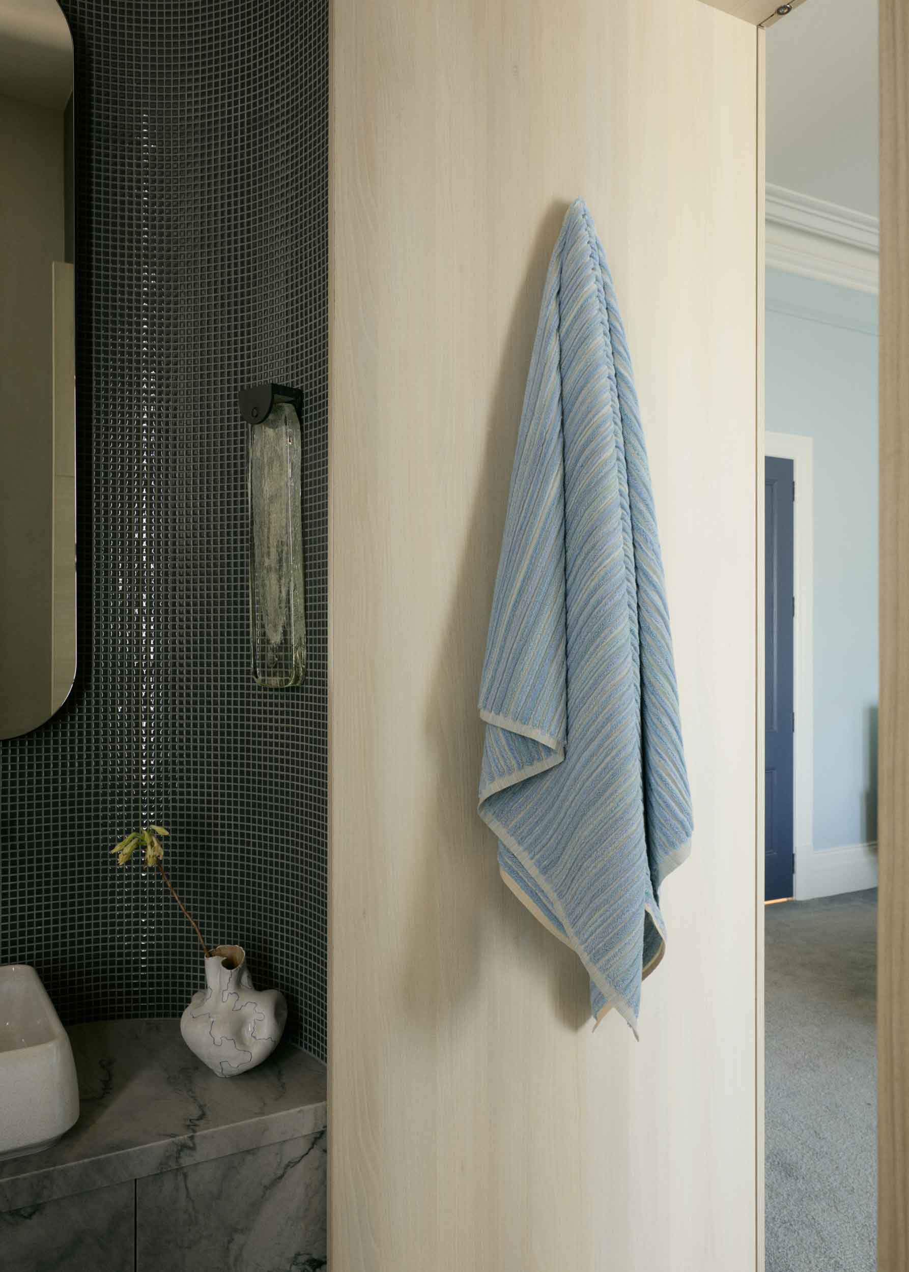 Azure-Mist Wide Stripe Bath Towel