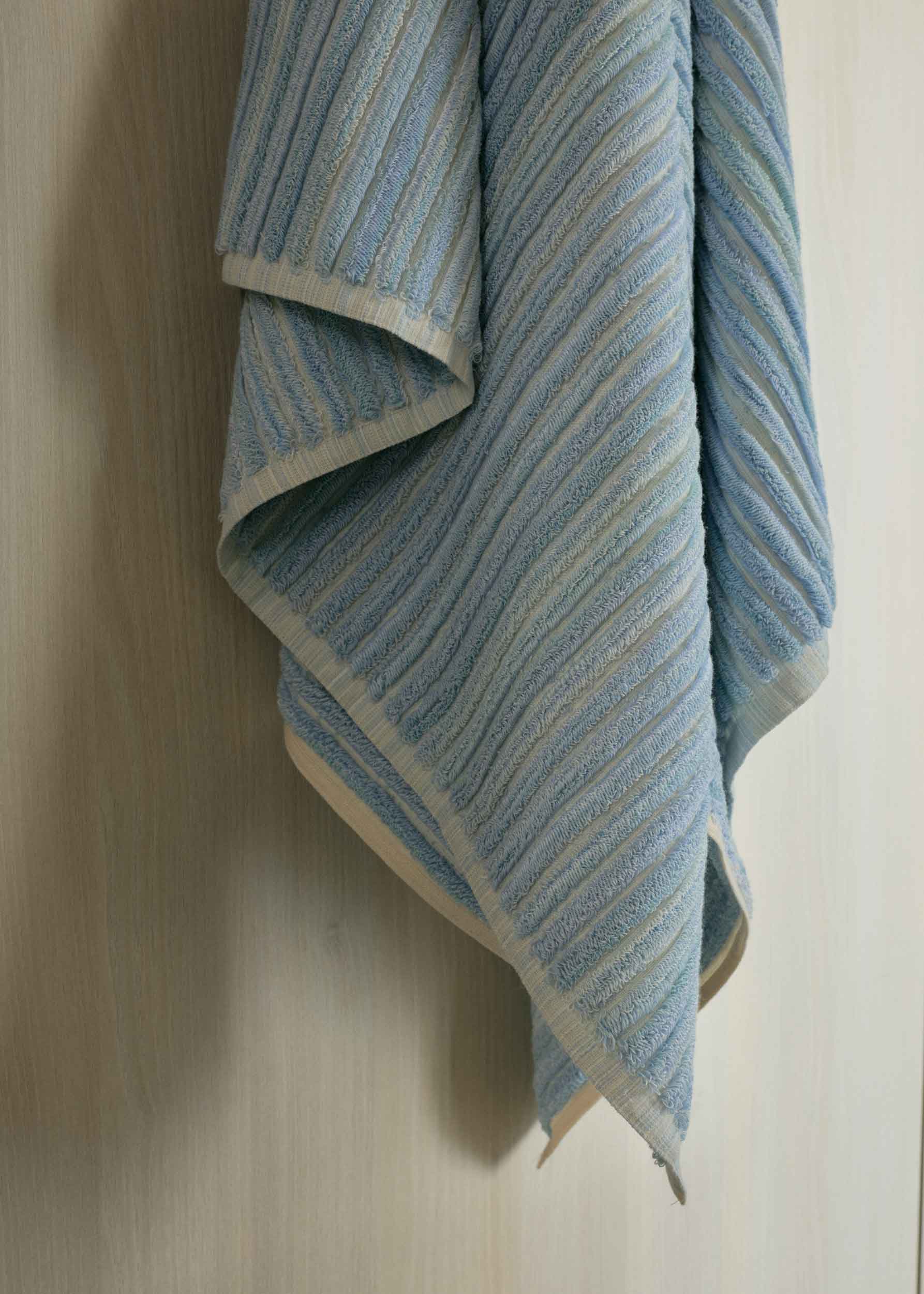 Azure-Mist Wide Stripe Bath Towel
