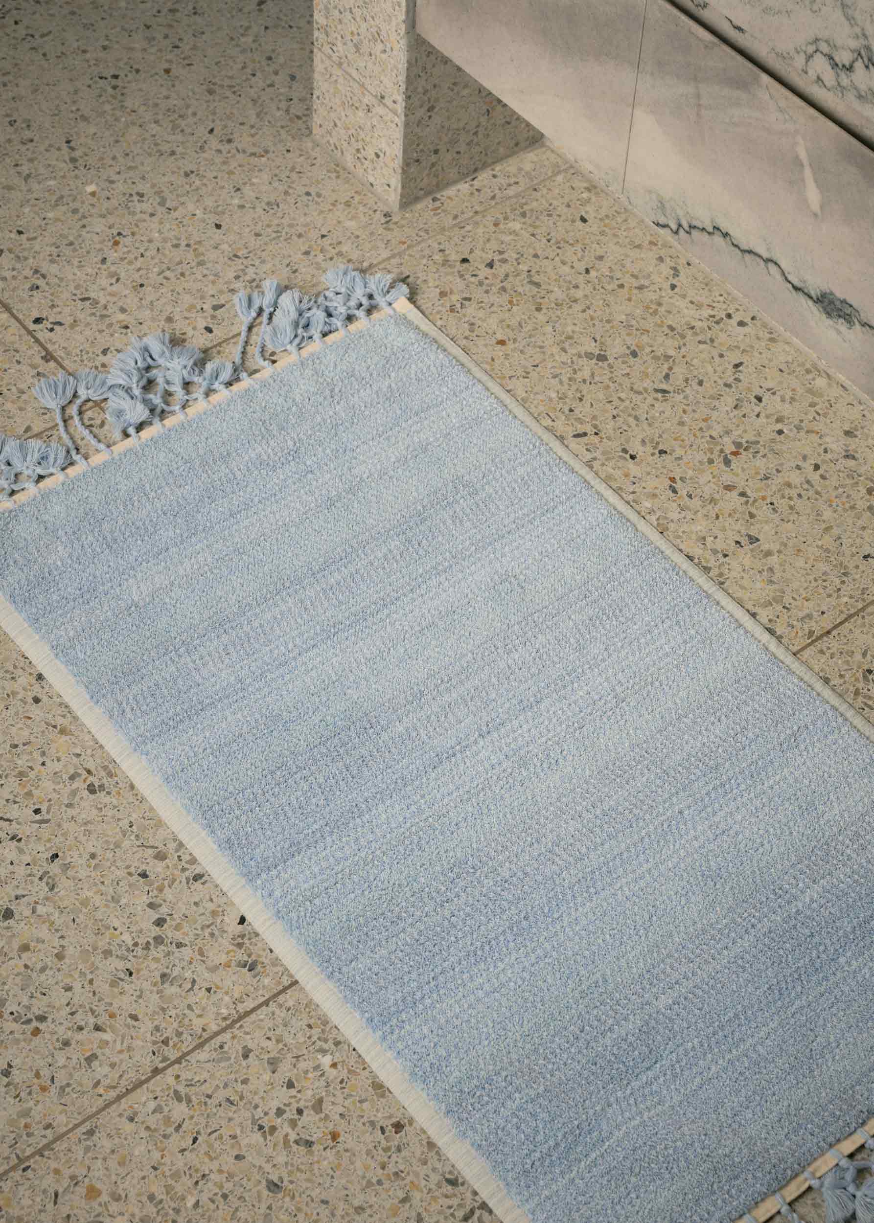 Azure-Mist Melange Bath Mat