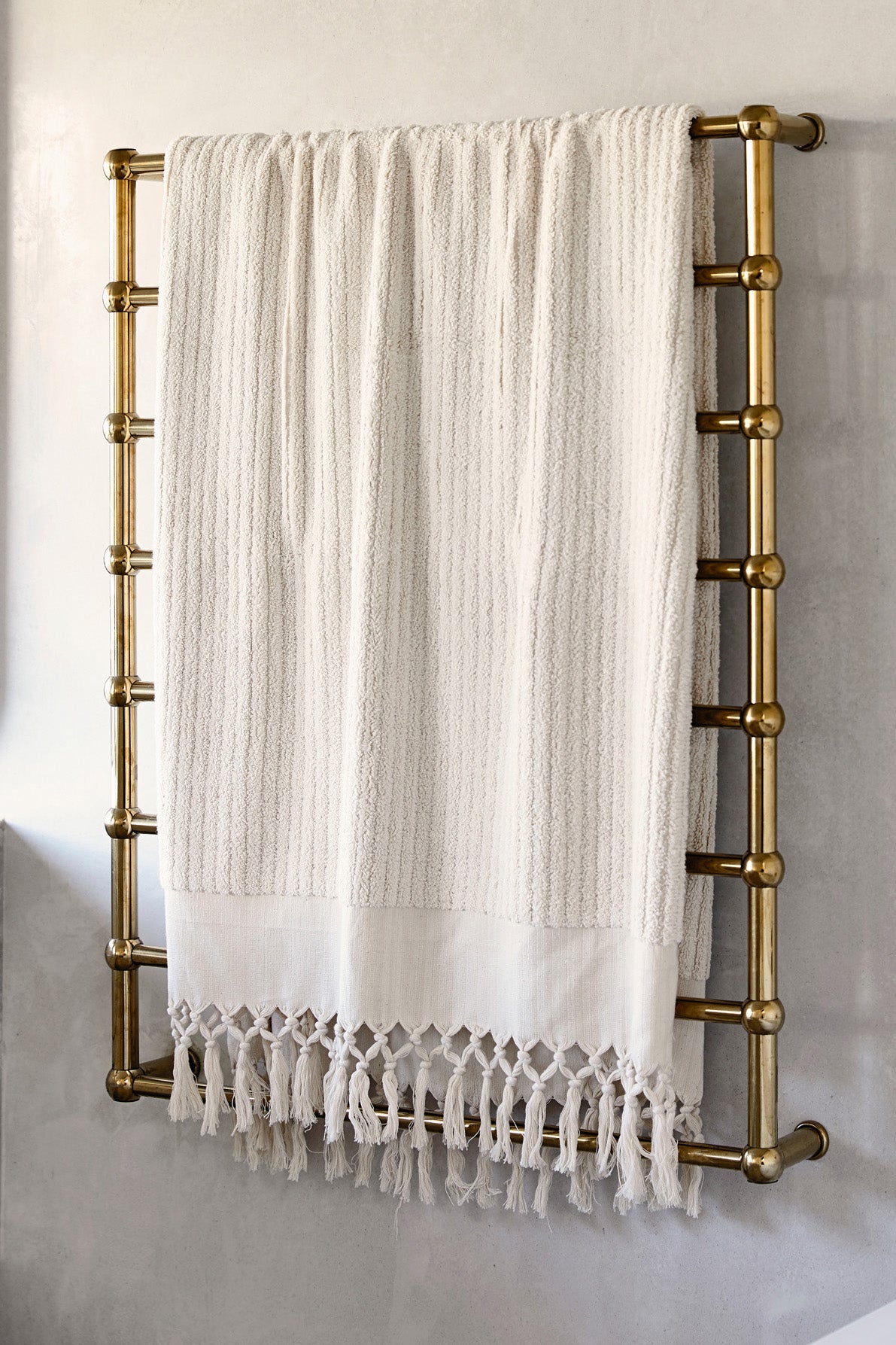 Ecru Stripe Standard Bath Towel