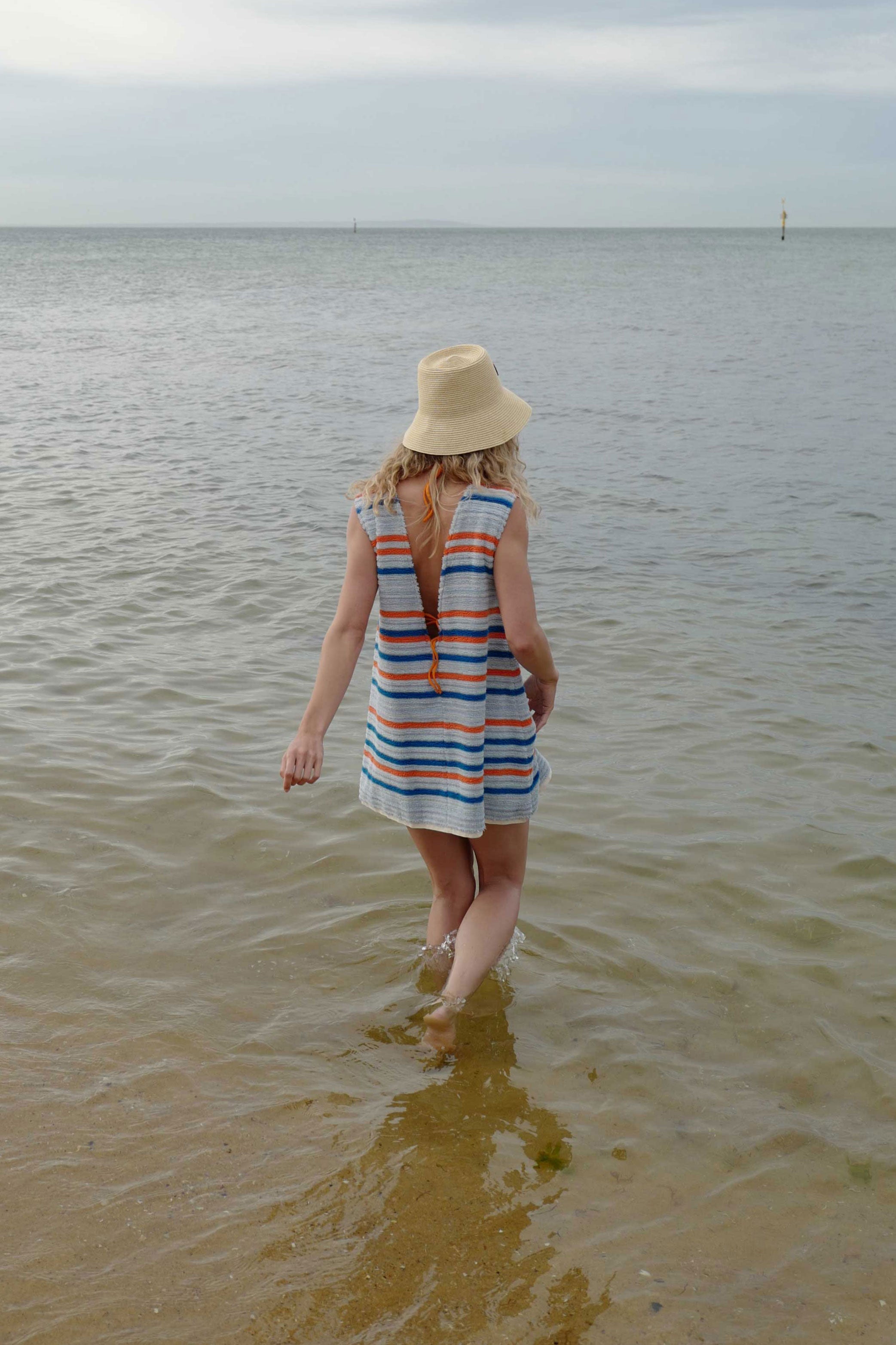 Soleil Dress, Blue Stripe