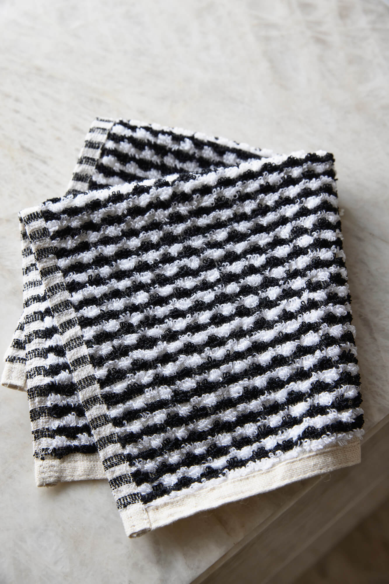Black & White Wave Face Towel