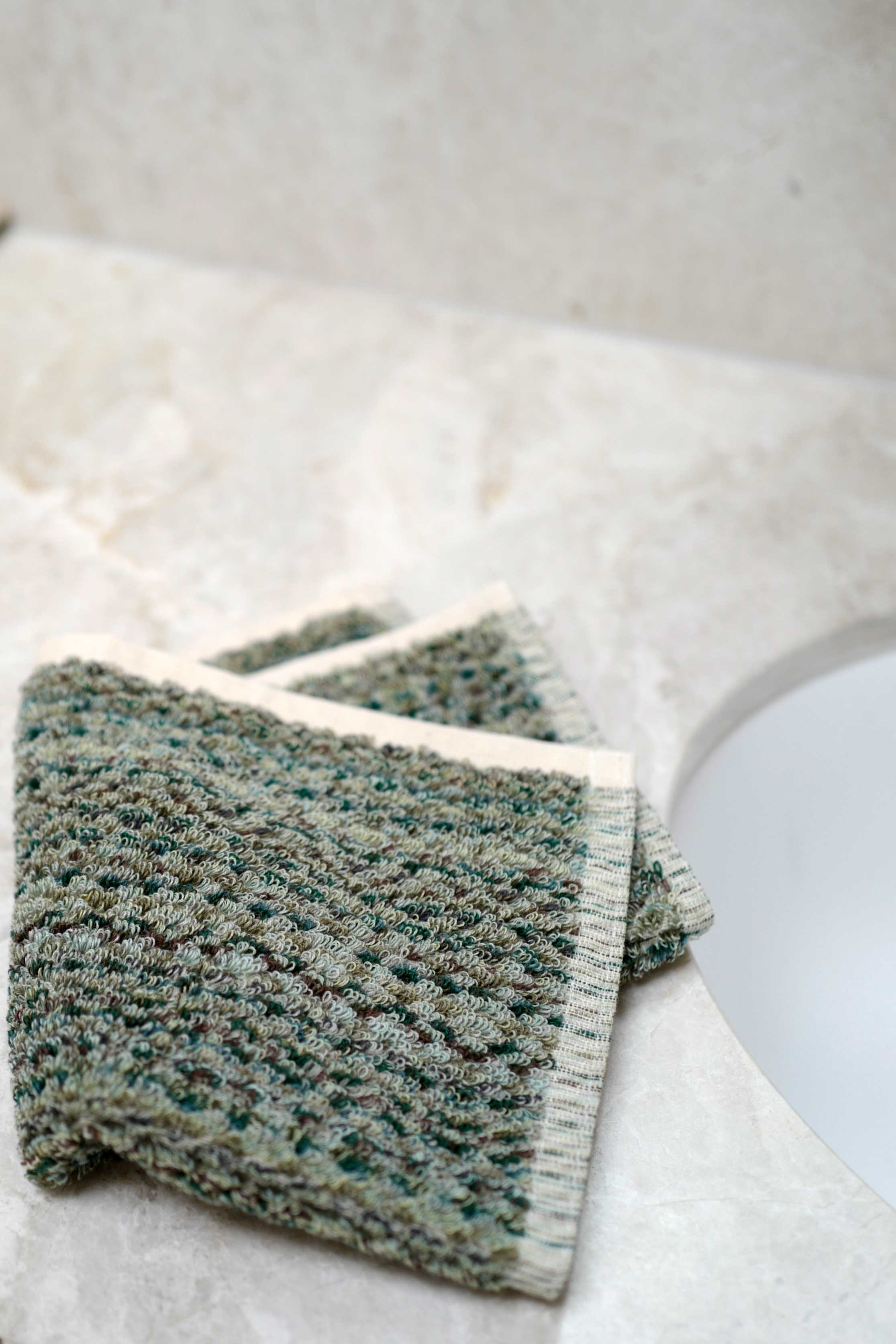 Eucalyptus Zigzag Face Towel