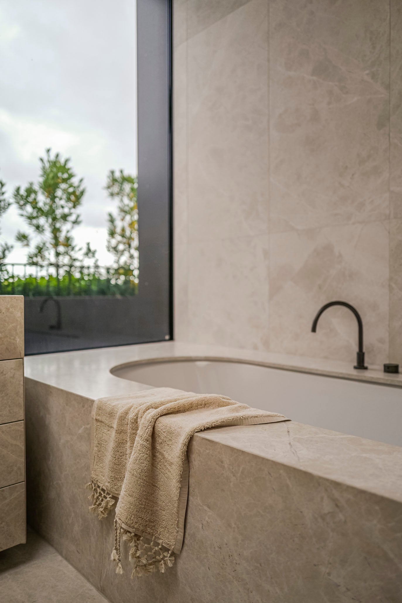 Natural Linen & Cotton Bath Mat