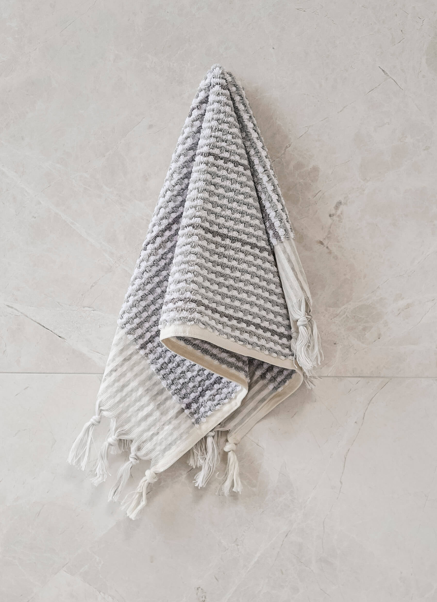 Grey & White Wave Hand Towel