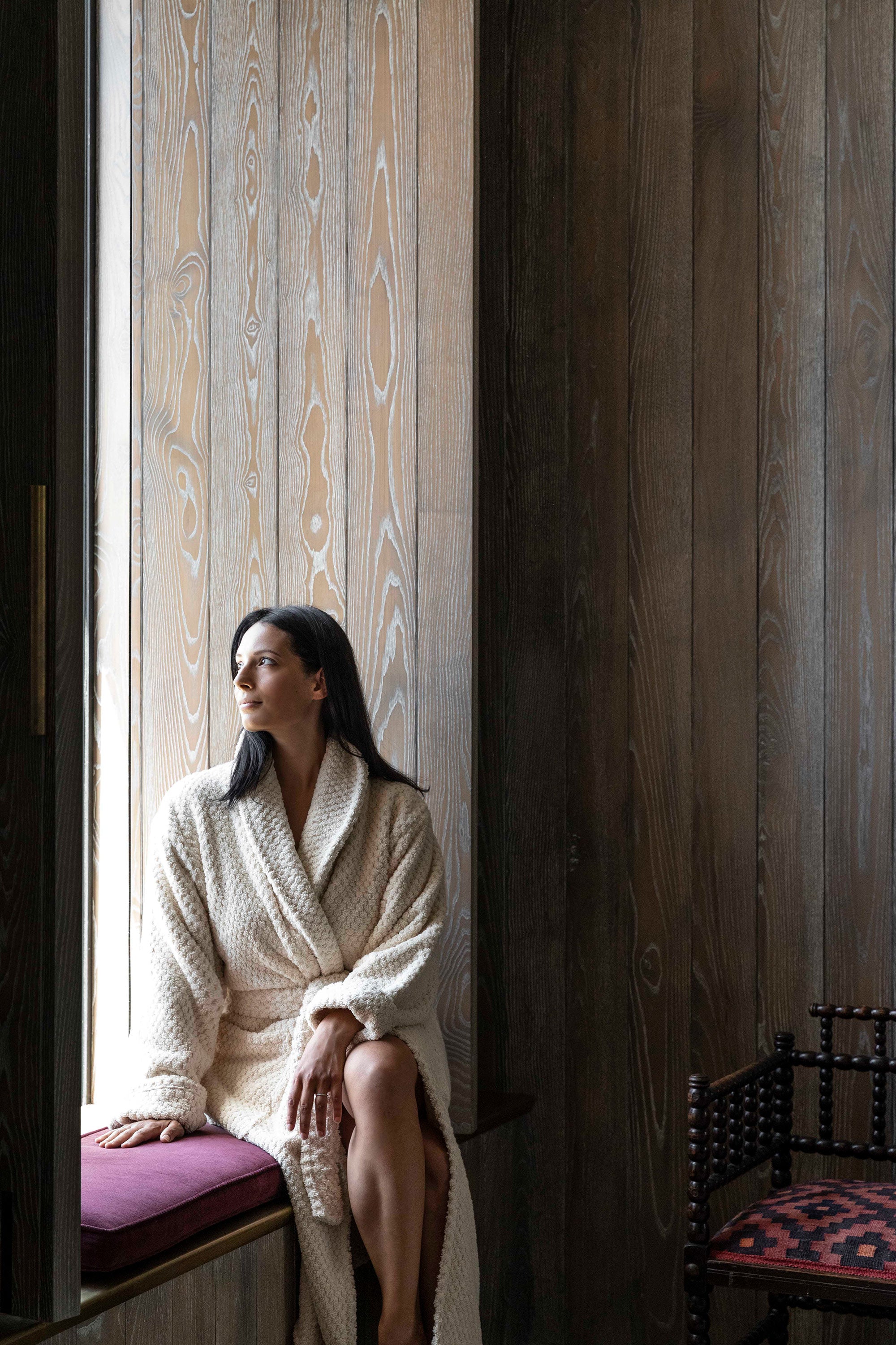 Ecru Dot Bath Robe