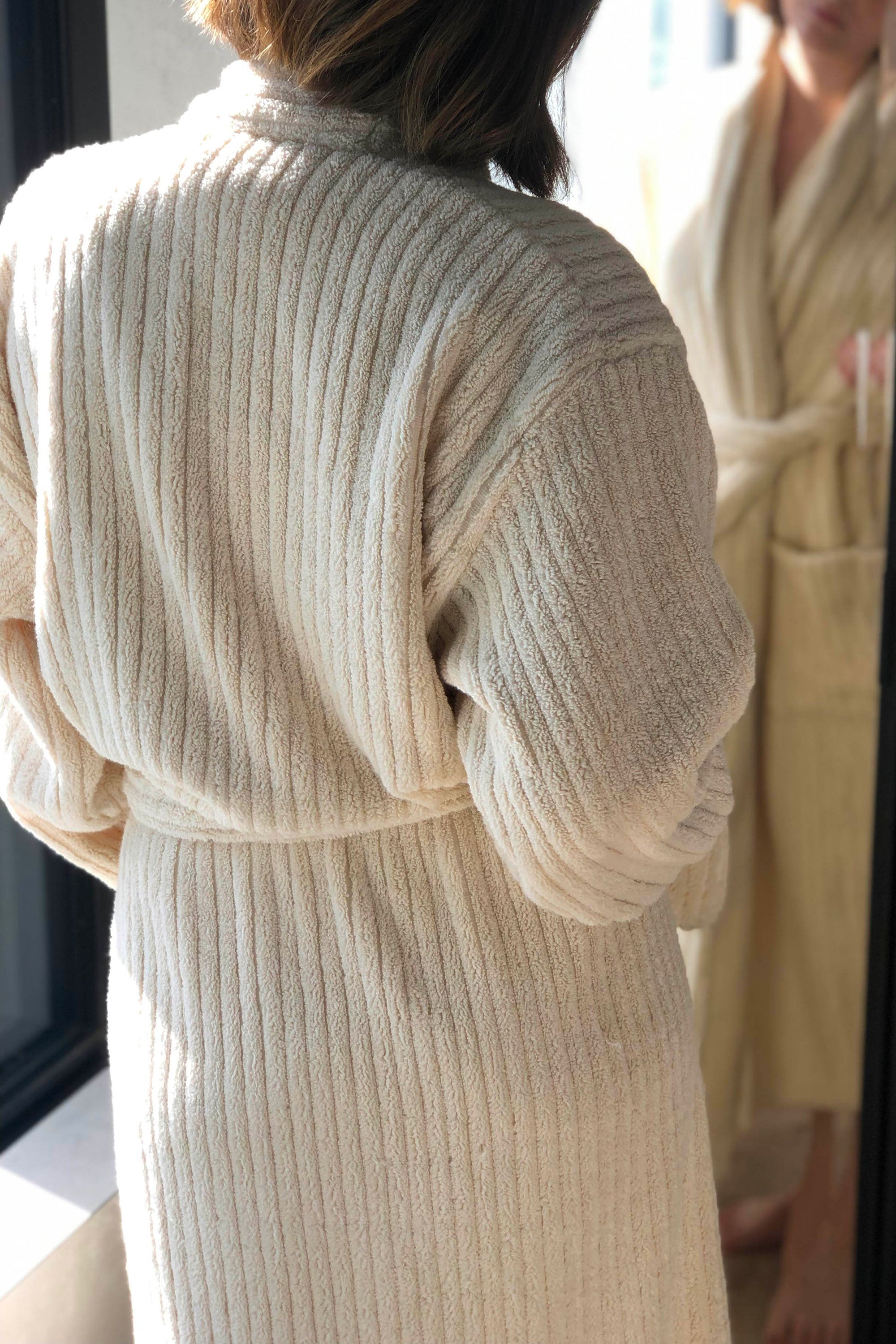 Ecru Stripe Bath Robe - Coming soon