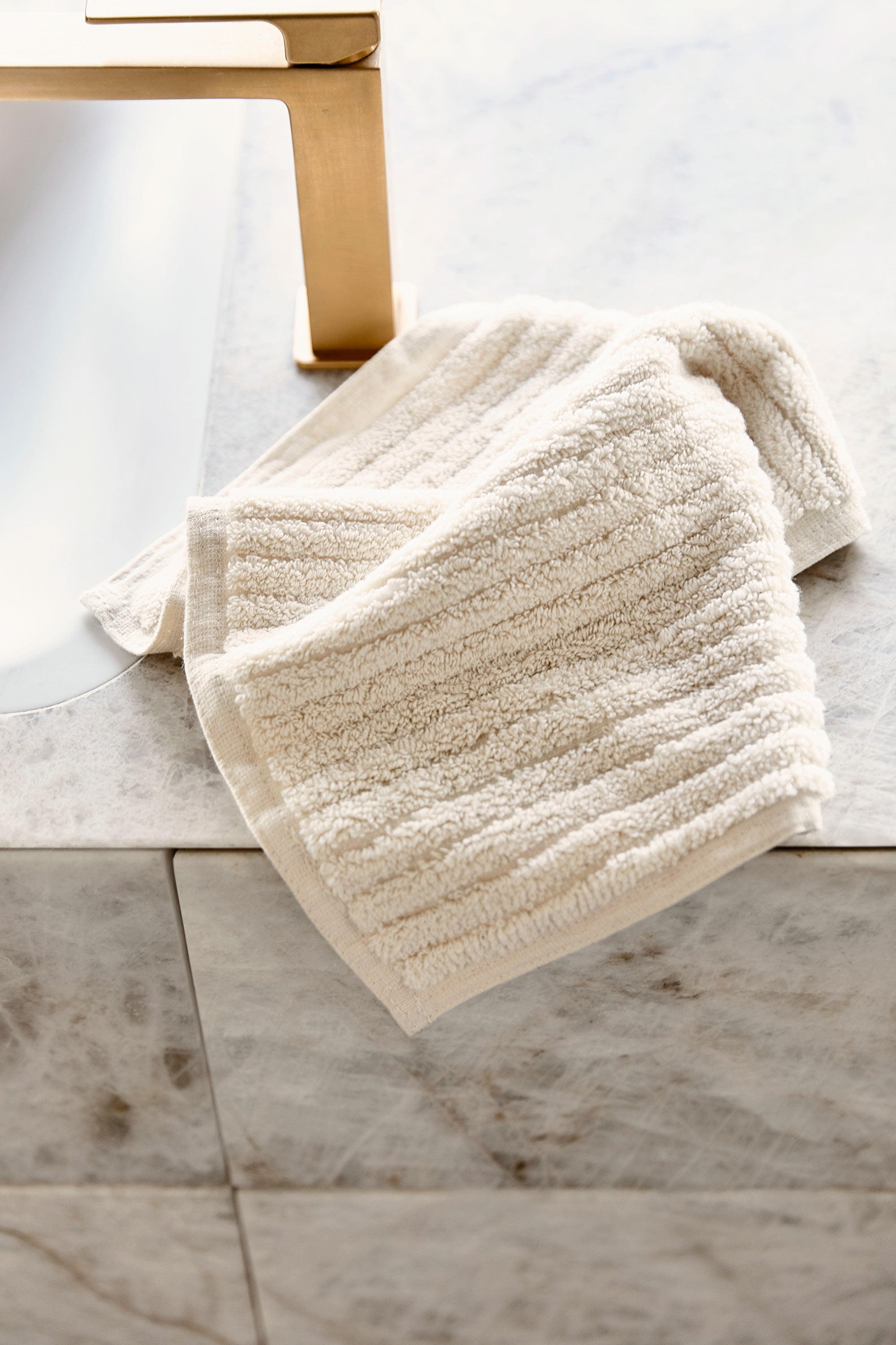 Ecru Stripe Face Towel