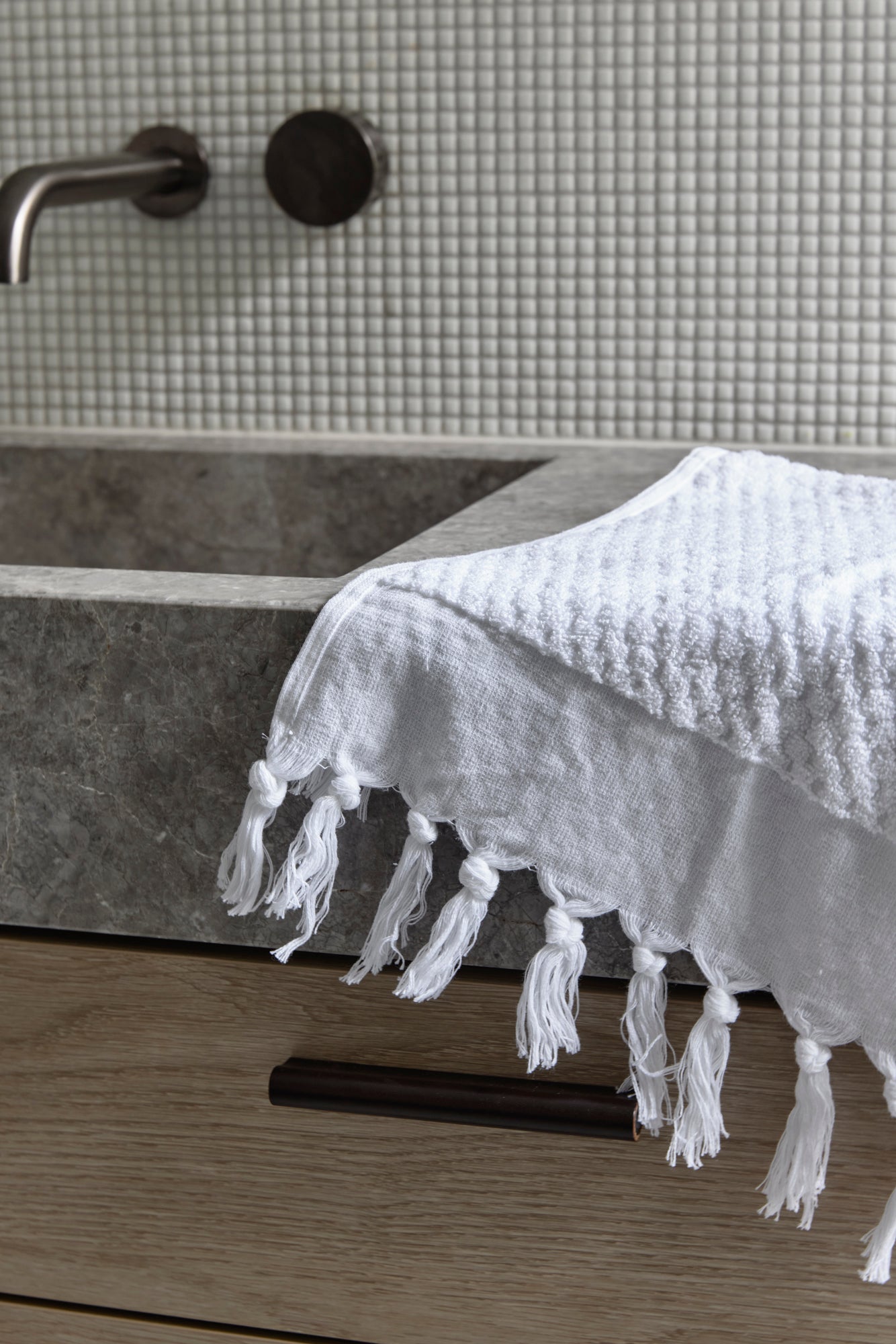 White Dot Hand Towel