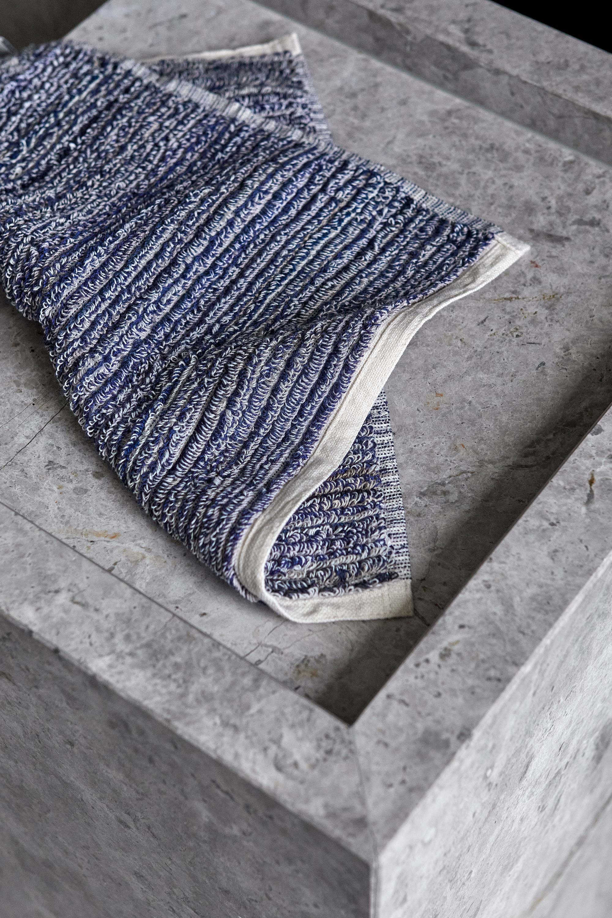 Navy & Cream Face Towel
