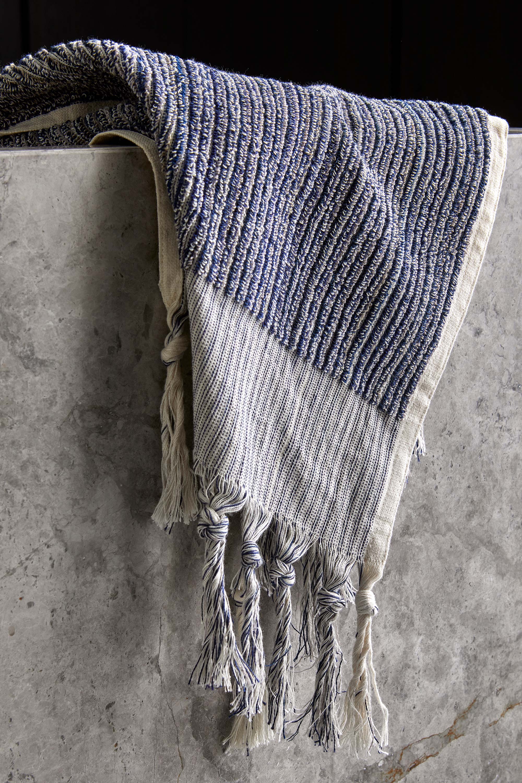 Navy & Cream Hand Towel