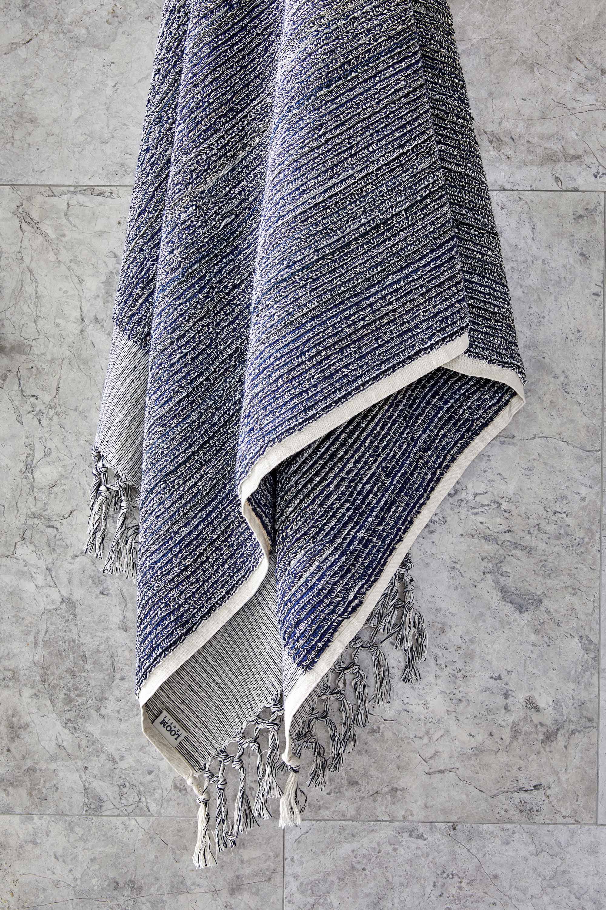 Navy & Cream Standard Bath Towel