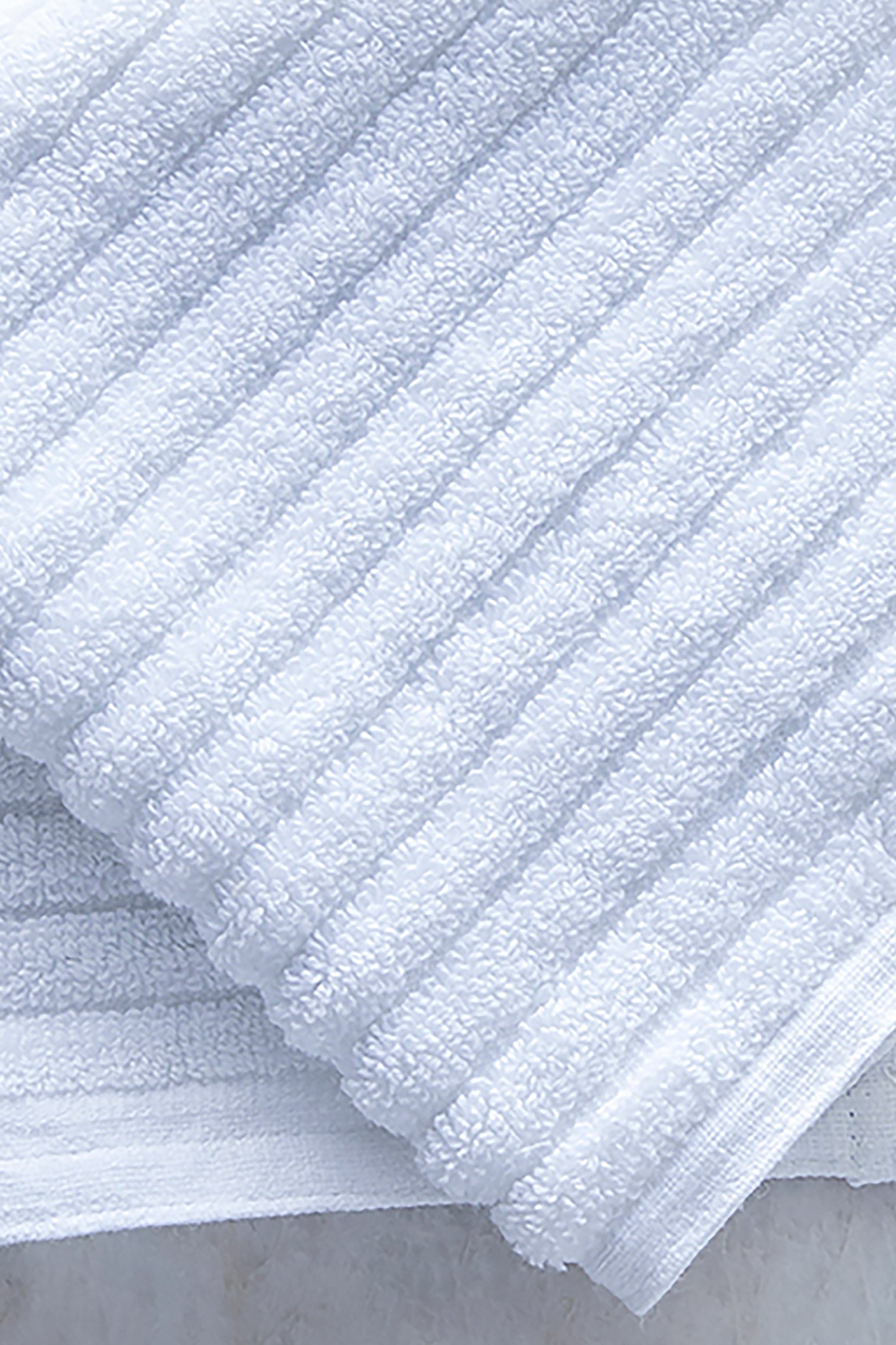 White Wide-Stripe Face Towel