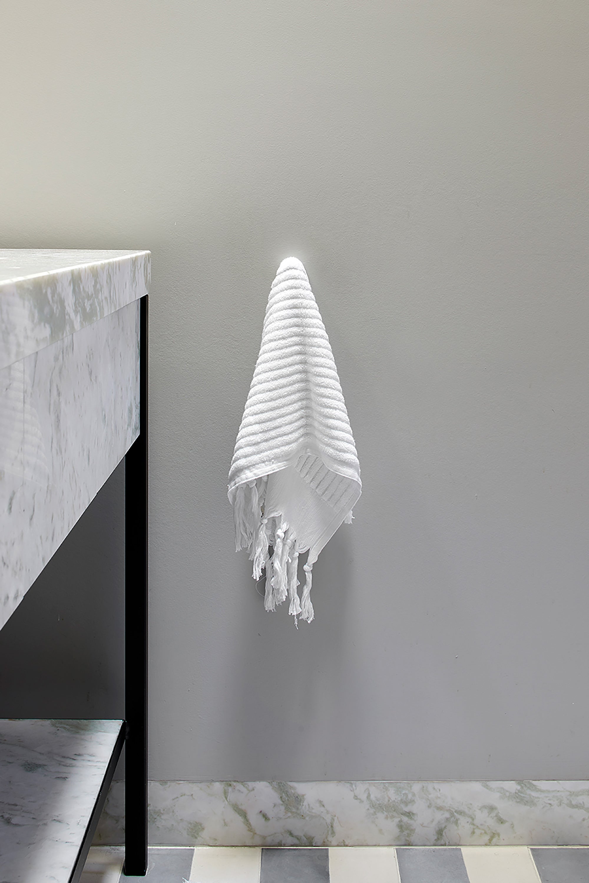 White Stripe Hand Towel