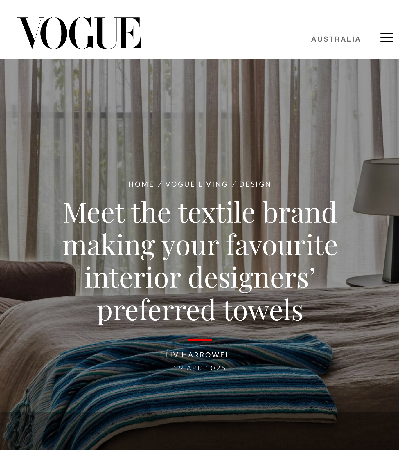 Loom Towels in Vogue Living