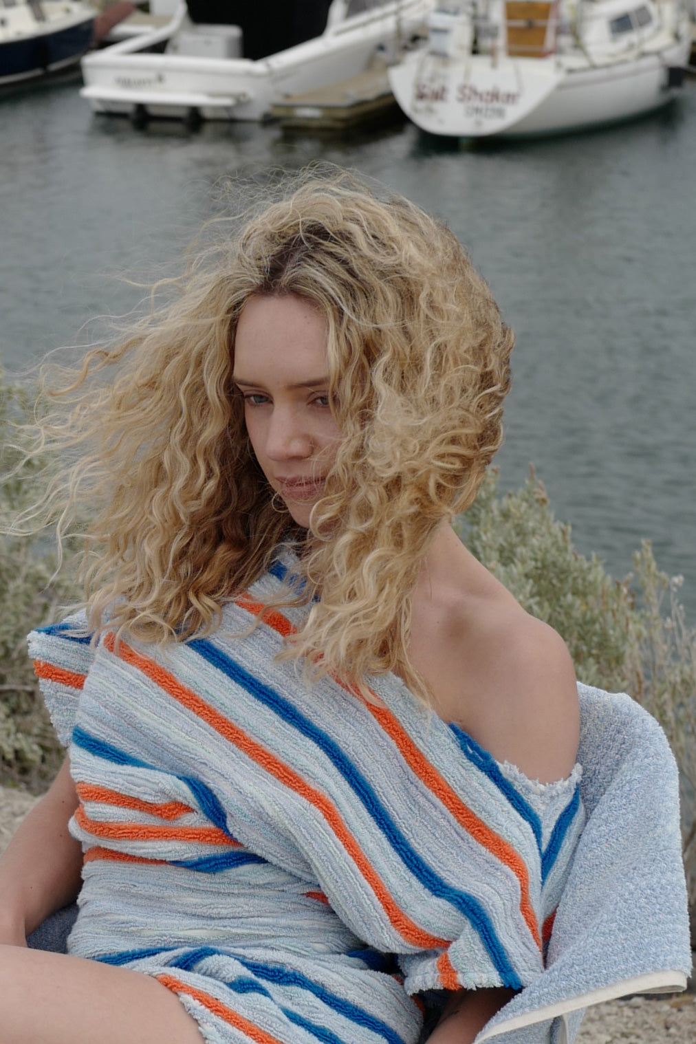 Monaco Top, Blue Stripe