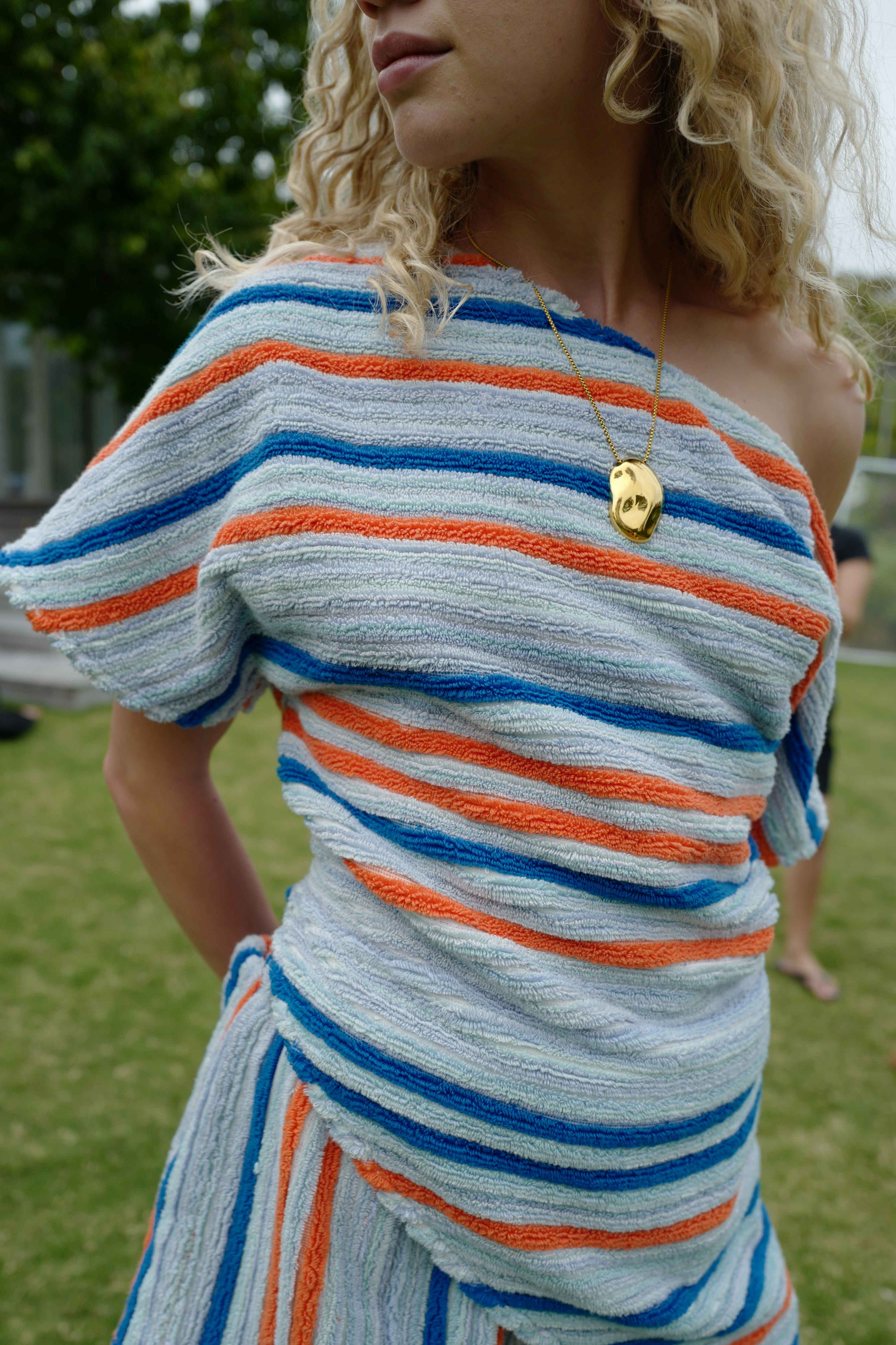 Monaco Top, Blue Stripe