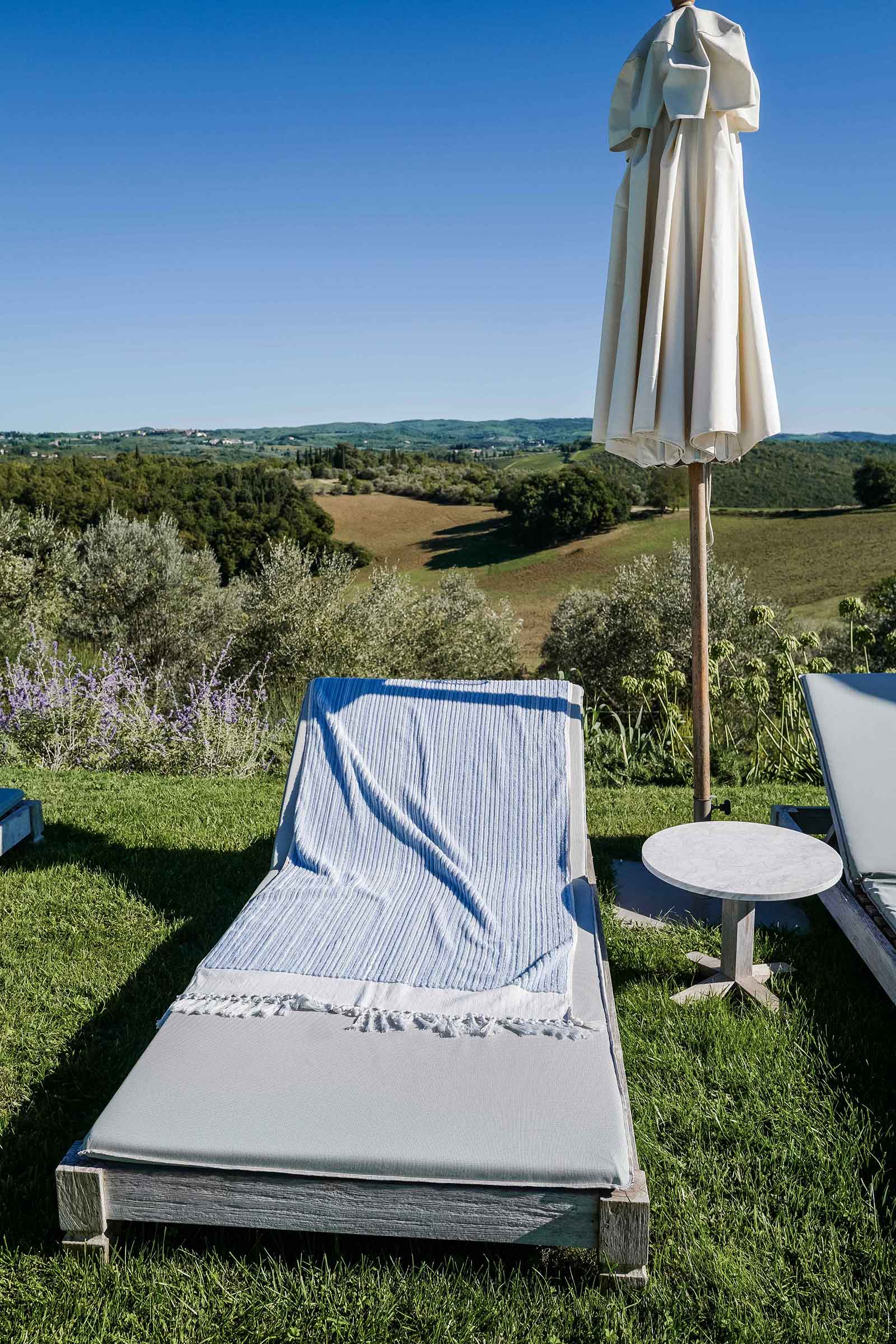 Azure-Mist Wide Stripe Bath Towel