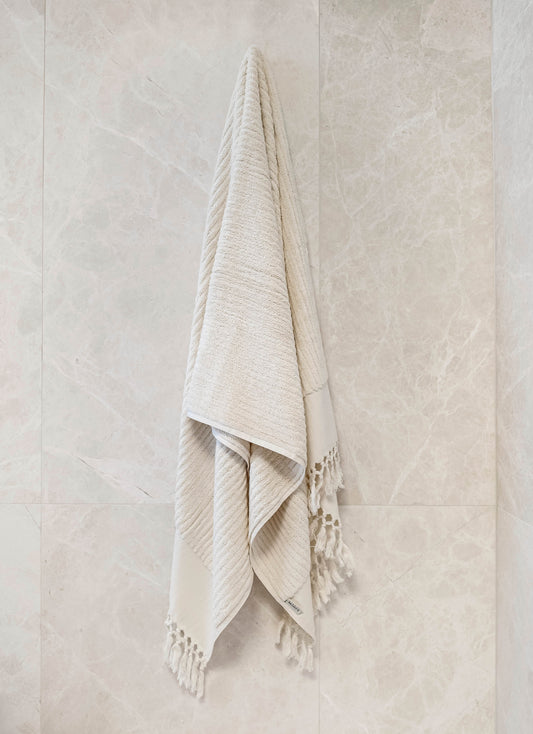 Ecru Stripe Bath Towel