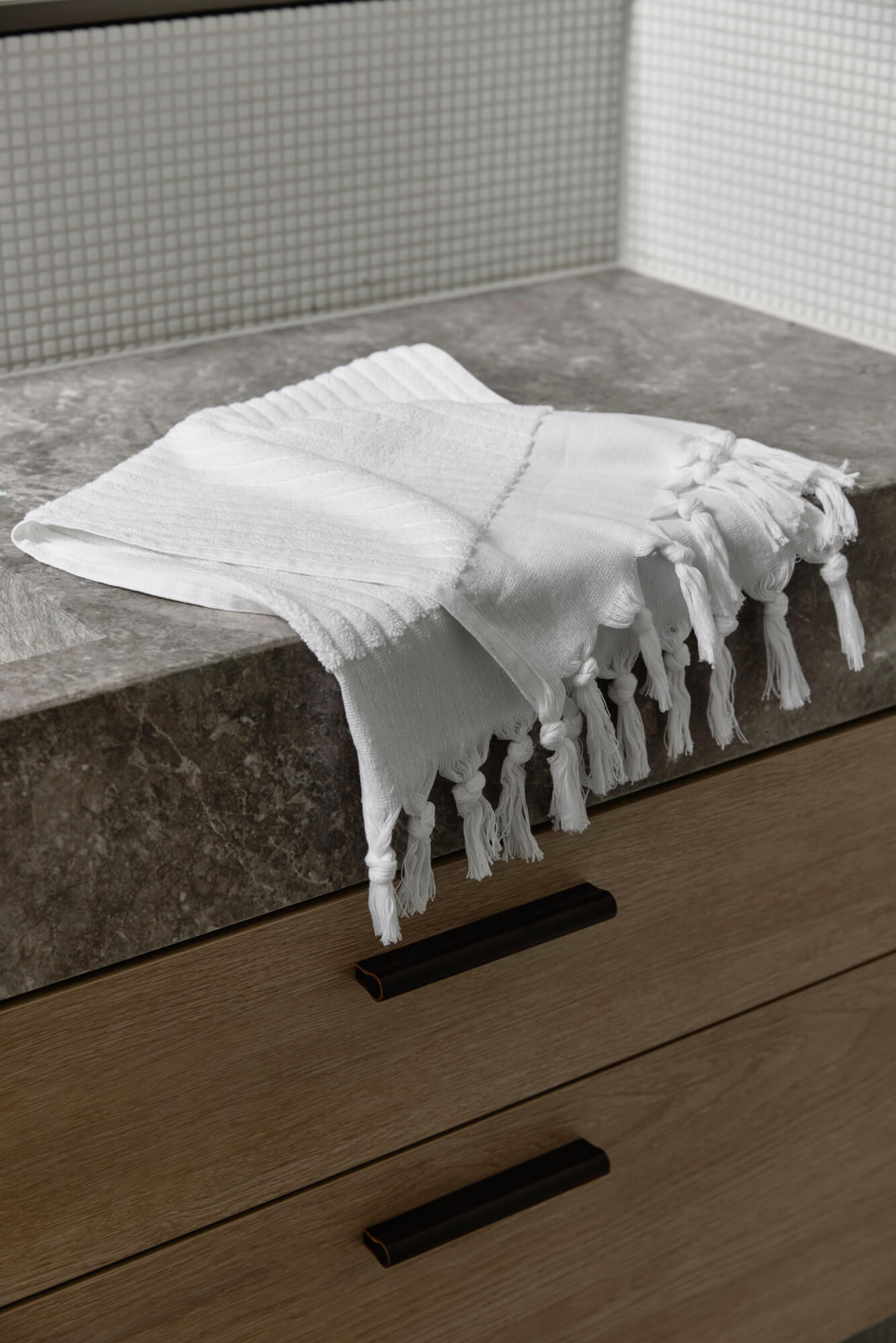 White Stripe Hand Towel