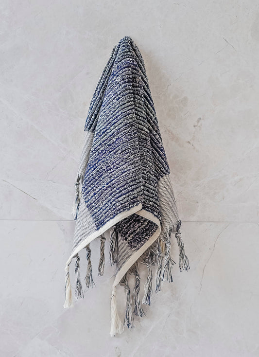 Navy & Tan Hand Towel