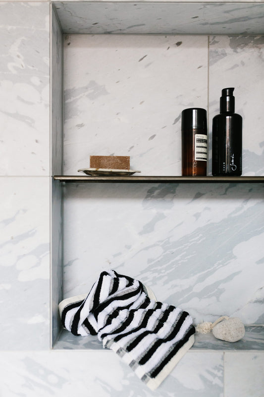 Black & White Stripe Face Towel