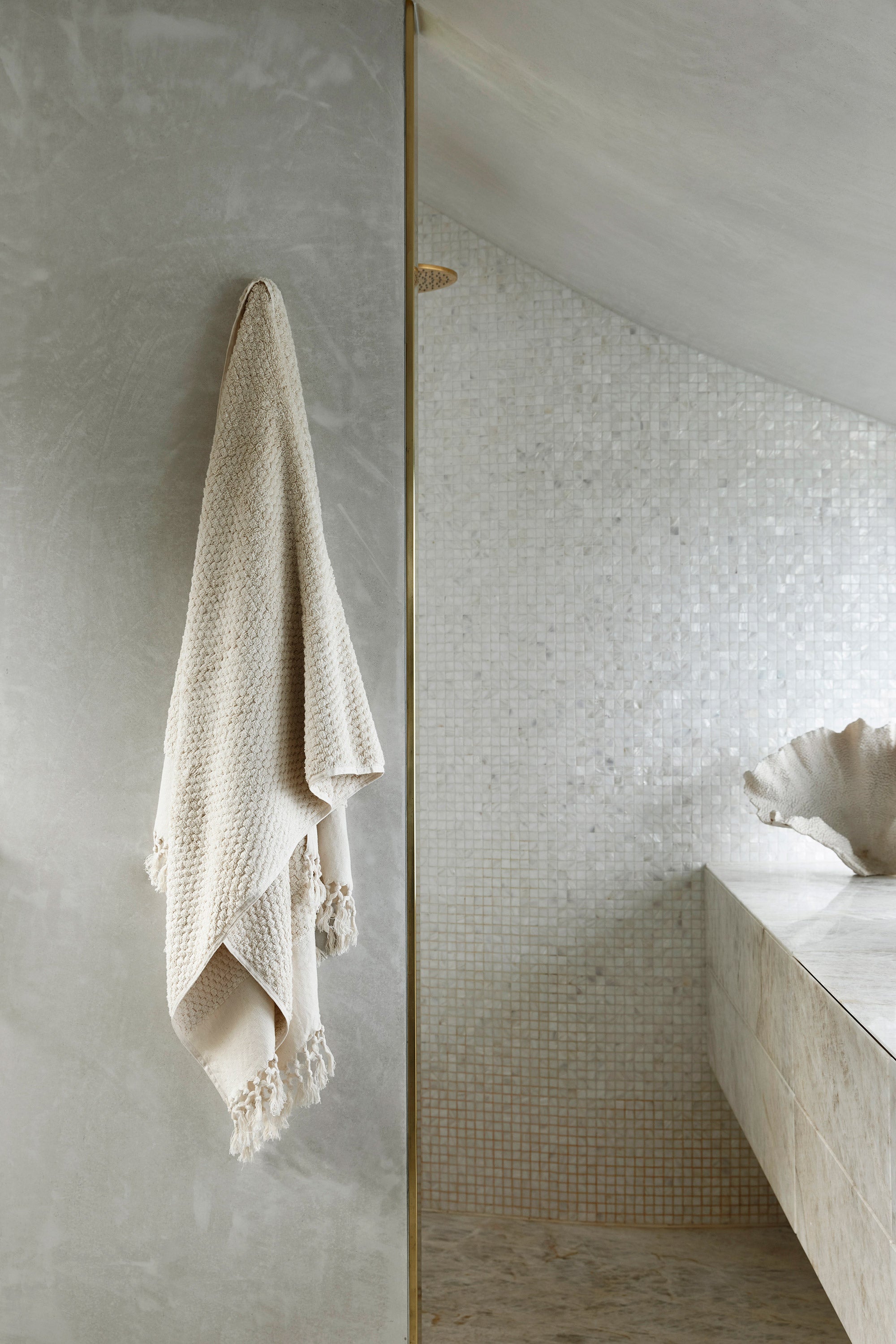Ecru Dot Bath Towel
