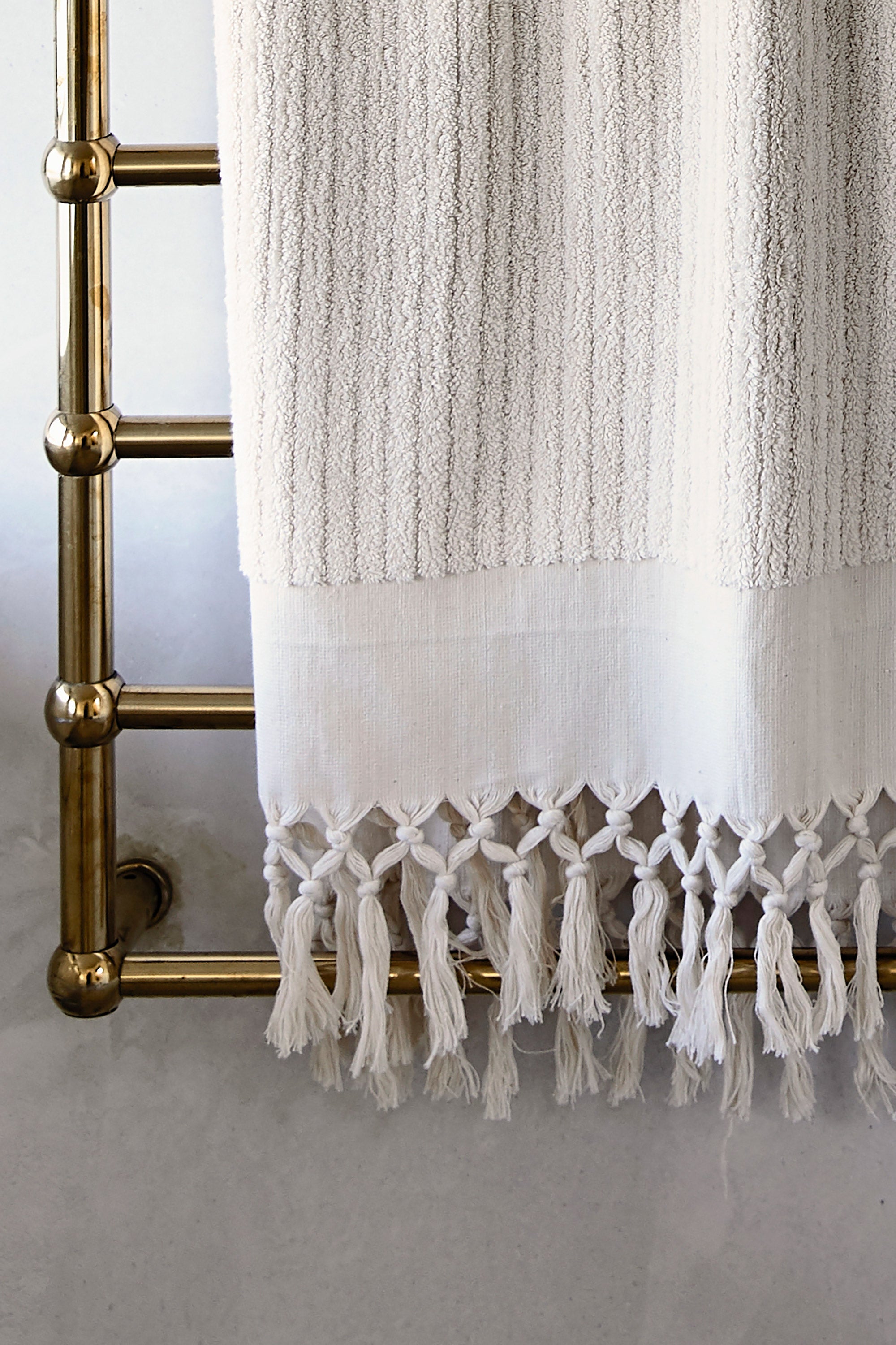 Ecru Stripe Bath Towel