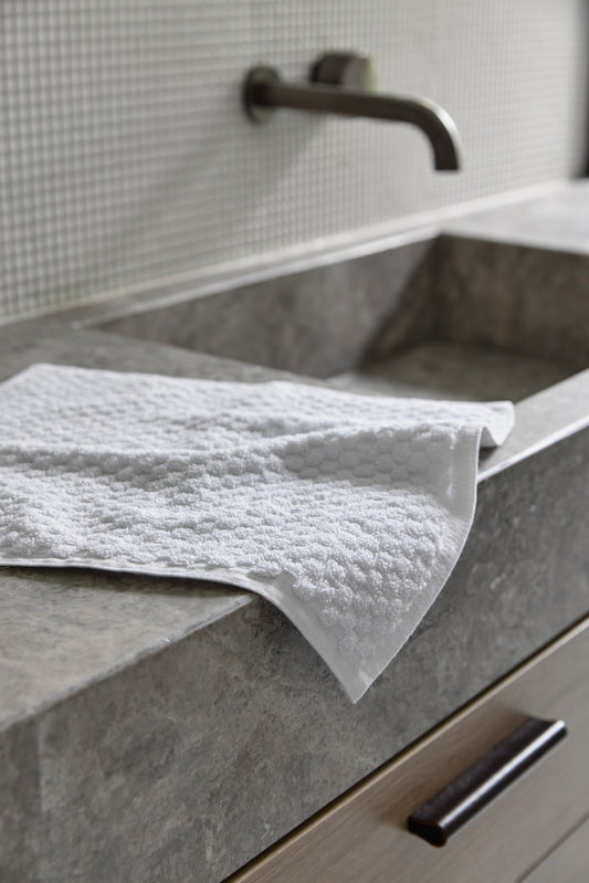 White Dot Face Towel