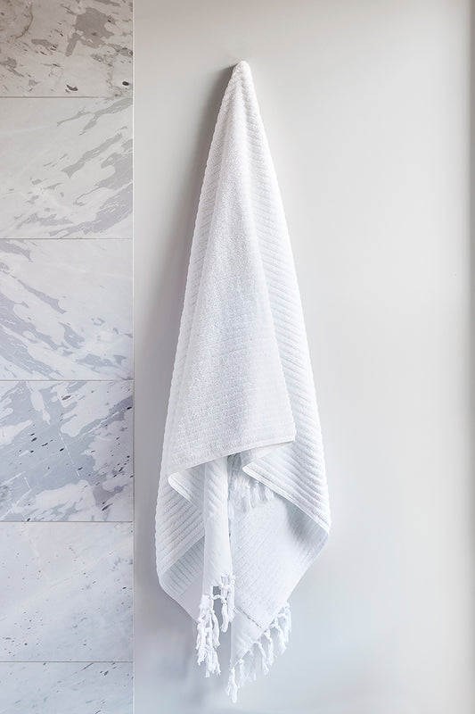 White Stripe Bath Towel